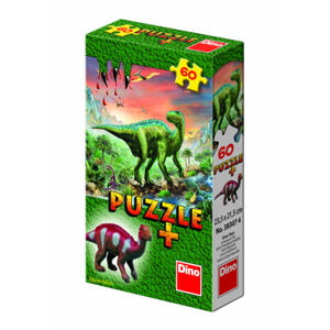 Puzzle 60 dílků dinosauři + figurka - Brachiosaurus