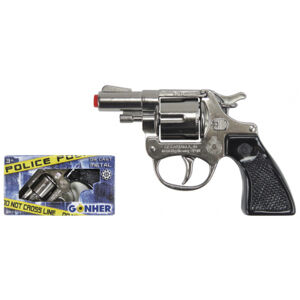 Policejní revolver kovový stříbrný kovový 8 ran