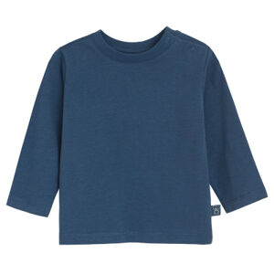 Basic tričko s dlouhým rukávem- modré - 62 NAVY BLUE