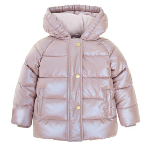 Prošívaná zimní bunda s kapucí- fialová - 68 BEIGE