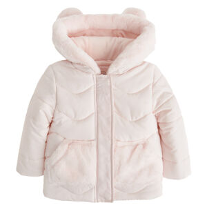Prošívaná zimní bunda s kapucí- světle růžová - 68 LIGHT PINK