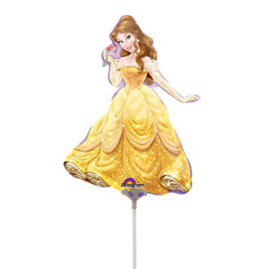 Foliový balónek na tyčce - tvar - Princezna Kráska a zvíře