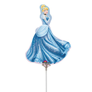 Foliový balónek na tyčce - tvar - Princezna Popelka