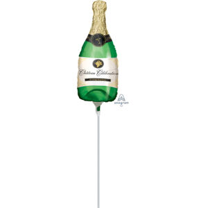 Foliový balónek na tyčce - tvar - Šampaňské