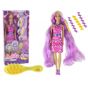 Panenka Anlily s dlouhými fialovými vlasy