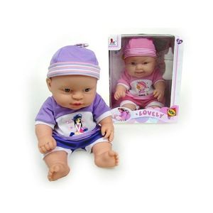 Panenka miminko s plným bříškem - fialové dupačky