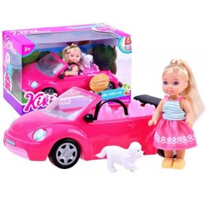 Panenka Kiki s pejskem v autě