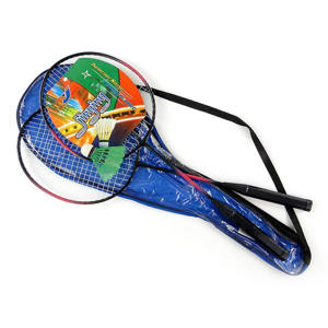 Badmintonové rakety kovové v pouzdře - červená