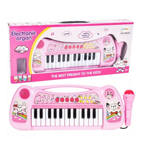 Dětský klavír - keyboard s mikrofonem kočička