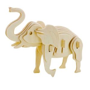 Dřevěné 3D puzzle - divoká zvířata - slon