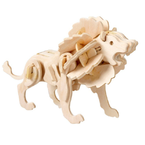 Dřevěné puzzle natural dřevěné 3D: lev