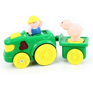 Farmářský traktor s vozíkem