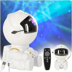 Hvězdný projektor Astronaut s hvězdou a s dálkovým ovládáním bílý
