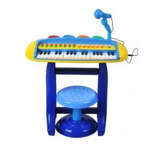 Klavír pro děti s mikrofonem a taburetkou - modrá