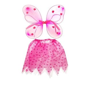 Kostým motýlí víla s křídly - růžové hvězdy