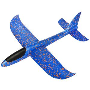 Polystyrenový letoun s LED osvětlením 46 cm - modrá
