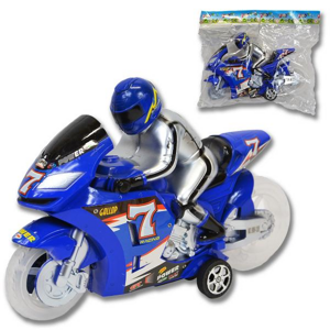 Motorka s jezdcem a světelnými a zvukovými efekty - modrá