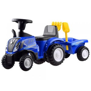 Odrážedlo traktor s přívěsem modrý