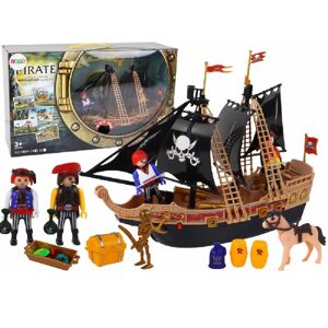 Pirátská loď s figurkami pirátů a pokladem