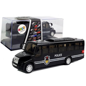 Policejní autobus se světlem a zvukem černý