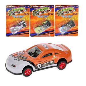 Závodní kovové auto 9 cm - oranžová