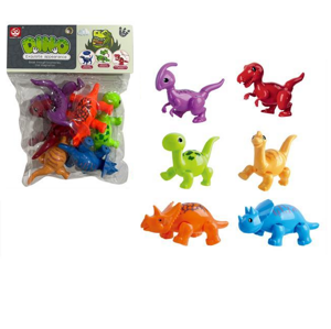 Sada 6 ks barevných dinosaurů