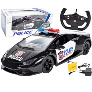 Sportovní policejní auto na dálkové ovládání - akce: popukaný plastový obal