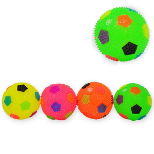 Svítící a pískací míč 7 cm - žltá
