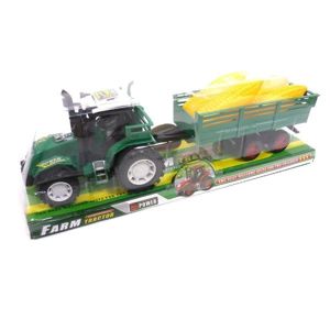 Traktor s vlečkou a kukuřicí - zelená