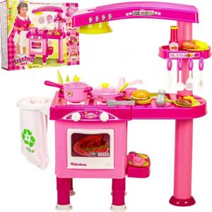 Velká dětská kuchyňka s digestoří a troubou růžová
