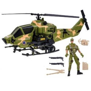 Vojenská helikoptéra s vojákem