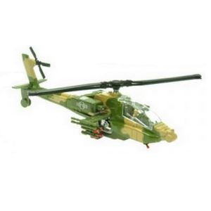 Vojenská helikoptéra se světlem a zvukem - vojenská zelená